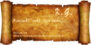 Kacsándi Gordon névjegykártya